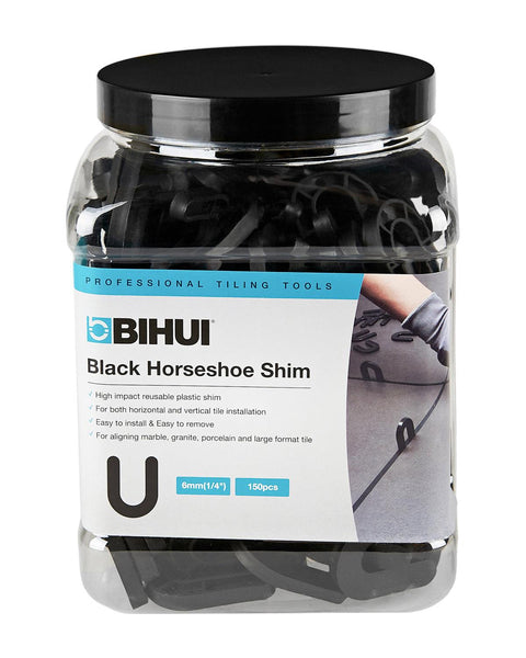 UNIFORM™ Horseshoe Shim-Tools-BIHUI-1/4 inch
150 pcs in a jar
Black-Rep-Tile Tools Canada